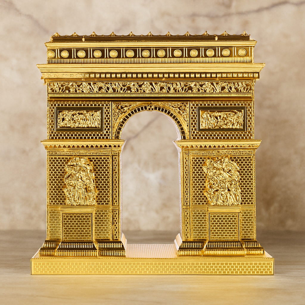 Puzzle 3D en métal Arc de Triomphe doré
