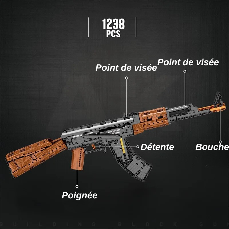 Jeu de construction - Réplique AK47 en blocs