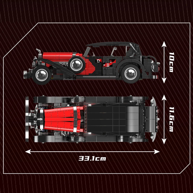 Jeu de construction voiture vintage rouge - 1308 pièces