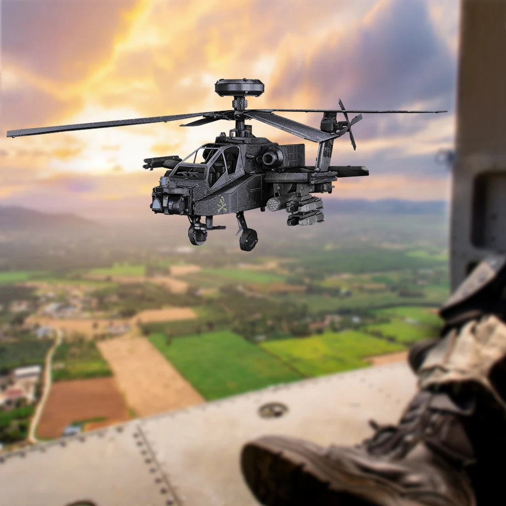 Puzzle 3D en métal hélicoptère militaire Apache