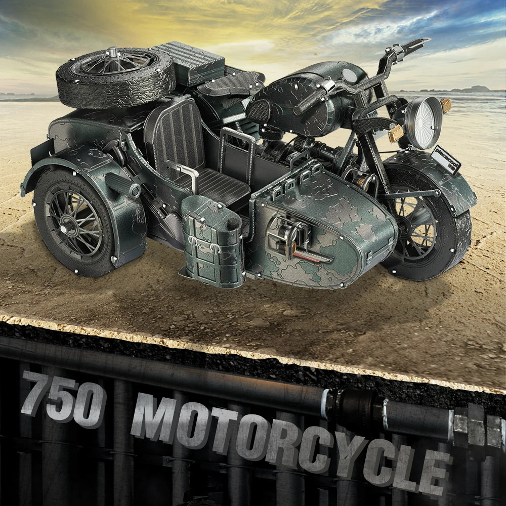 Puzzle 3D en métal moto militaire