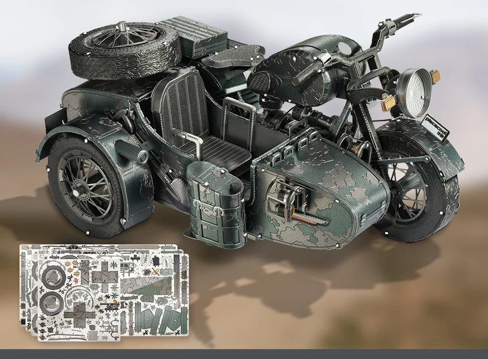 Puzzle 3D en métal moto militaire