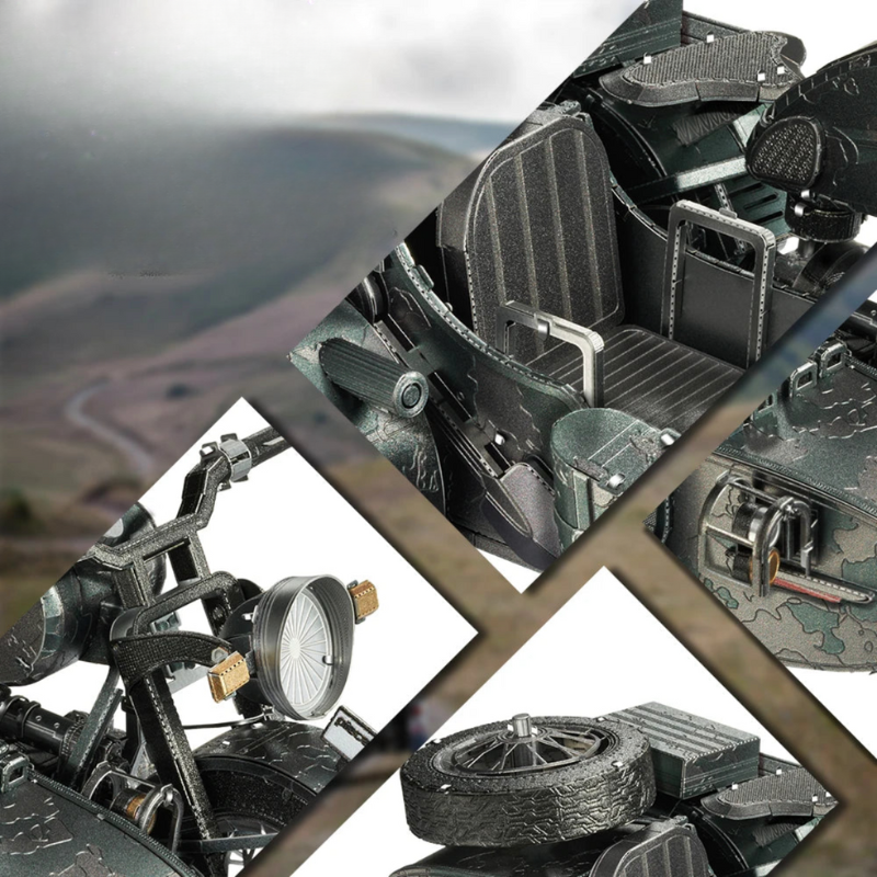 Puzzle 3D en métal moto militaire
