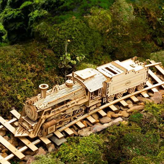 Puzzle 3d bois locomotive à vapeur