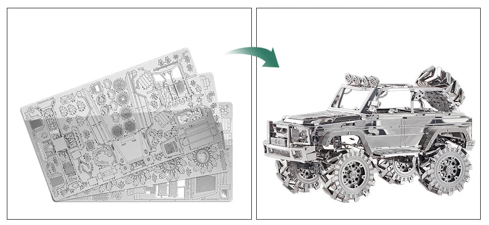Puzzle 3d voiture tout terrain en métal