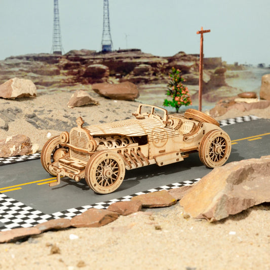Puzzle 3d bois Voiture de course ancienne