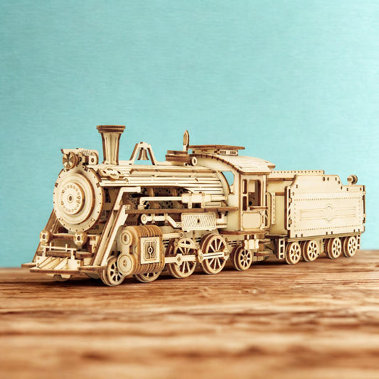 Puzzle 3d bois Locomotive à construire